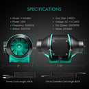Mars Hydro 100mm 350m3/h ventilaator + filter / temperatuuri reguleerimisega