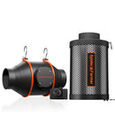 Spider Farmer® 100mm 350m3/h ventilaator + filter / temperatuuri reguleerimisega