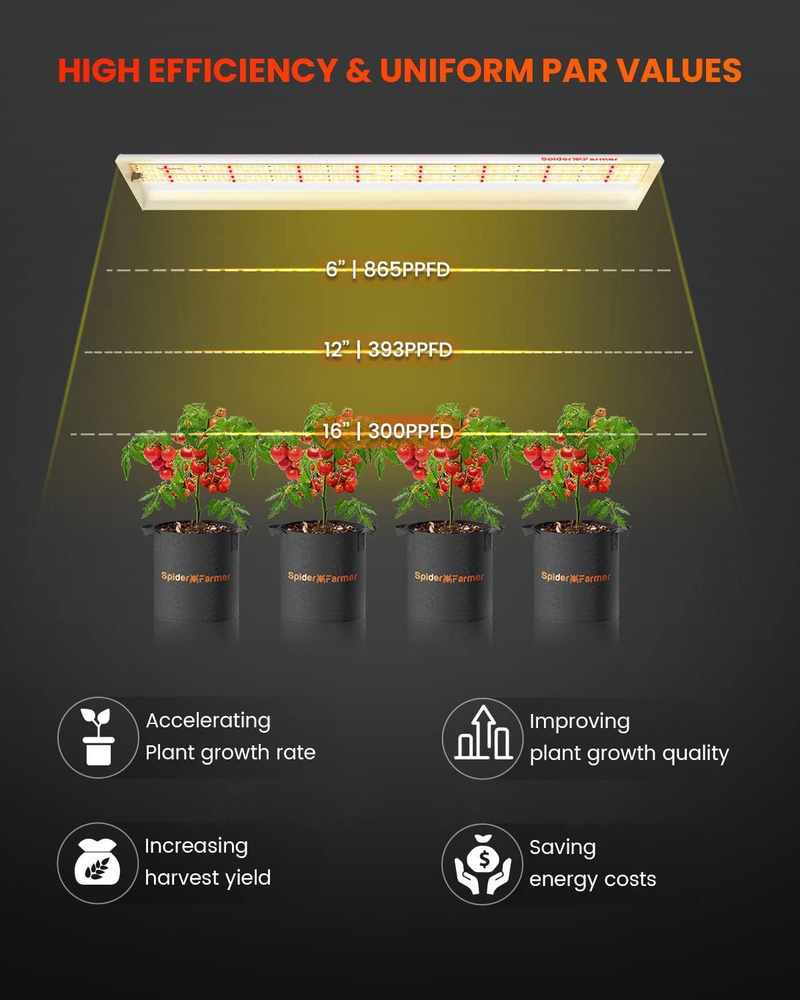 Spider Farmer® SF600 LED 74W 120x60cm