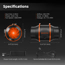 Spider Farmer® 100mm 350m3/h / kiirusregulaatoriga
