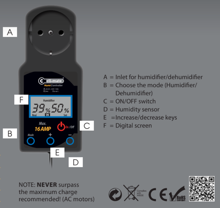 Cli-Mate HU-16 / niiskusregulaator