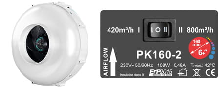 PK160-2 160mm 420/800m3/h / kaks kiirust